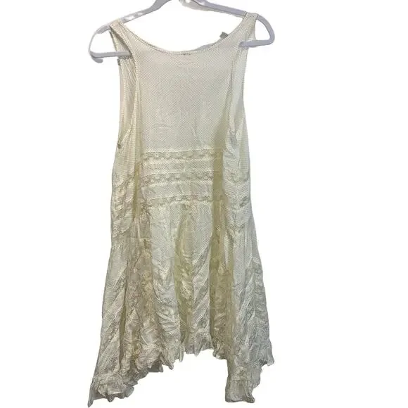 FREE PEOPLE Slip dress intimately Voile and Lace Trapeze Xs Tea NWOT - Picture 4 of 7
